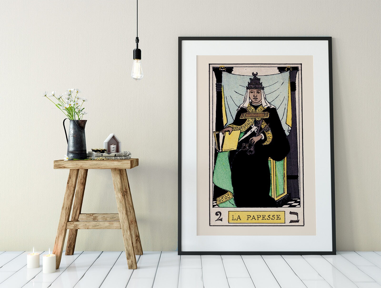 The High Priestess - Tarot Card Print - The High Priestess Card Tarot Poster an Oswald Wirth Print, No Frame