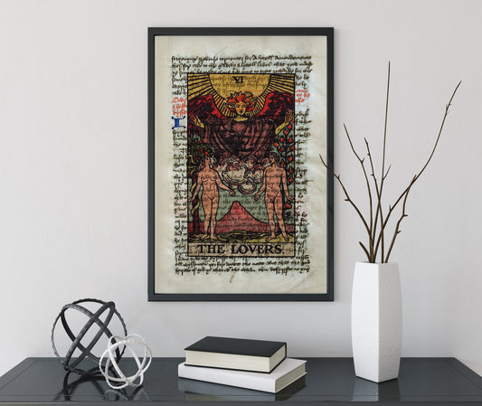 The Lovers - Tarot Card Print - The Lovers Card Poster, No Frame