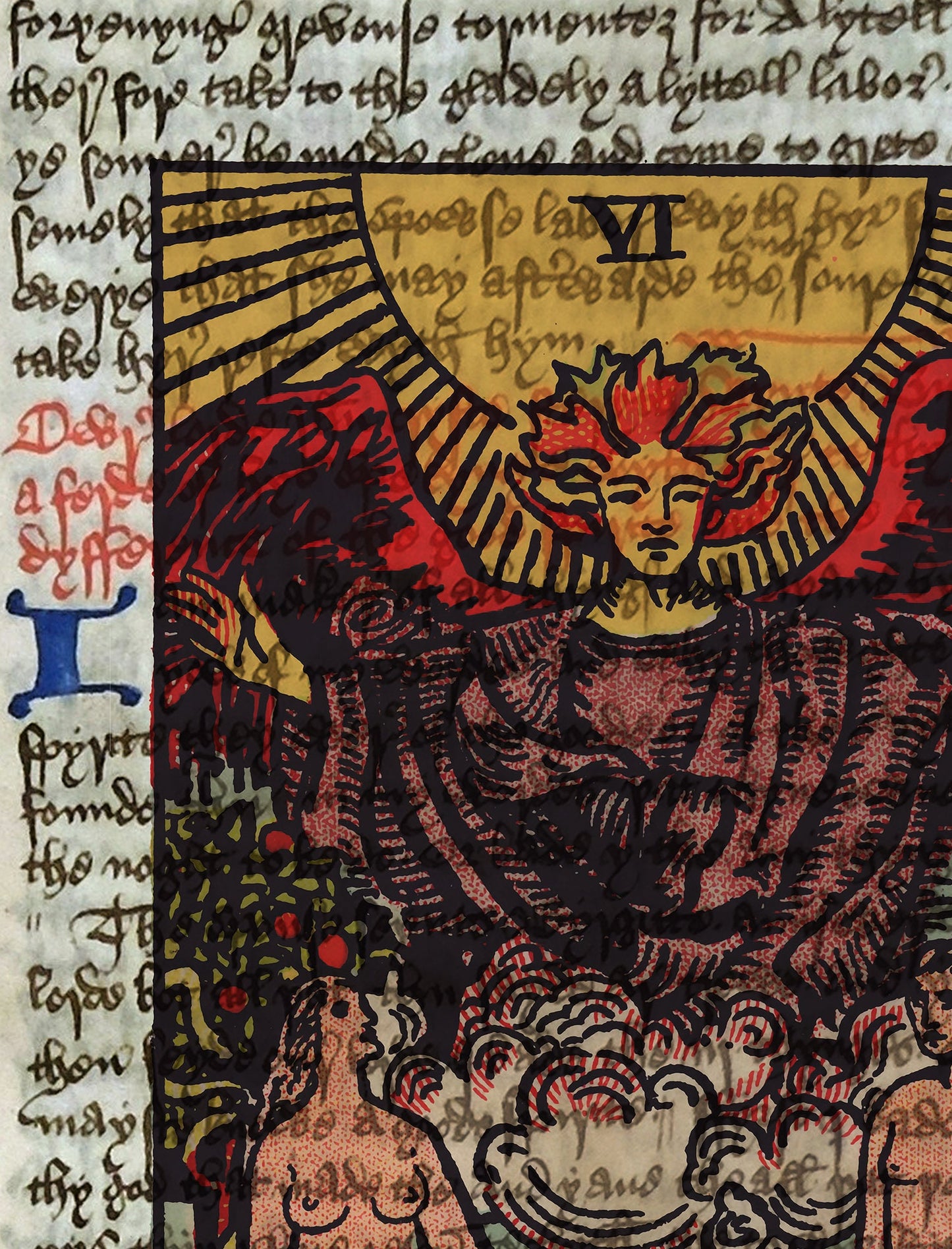 The Lovers - Tarot Card Print - The Lovers Card Poster, No Frame