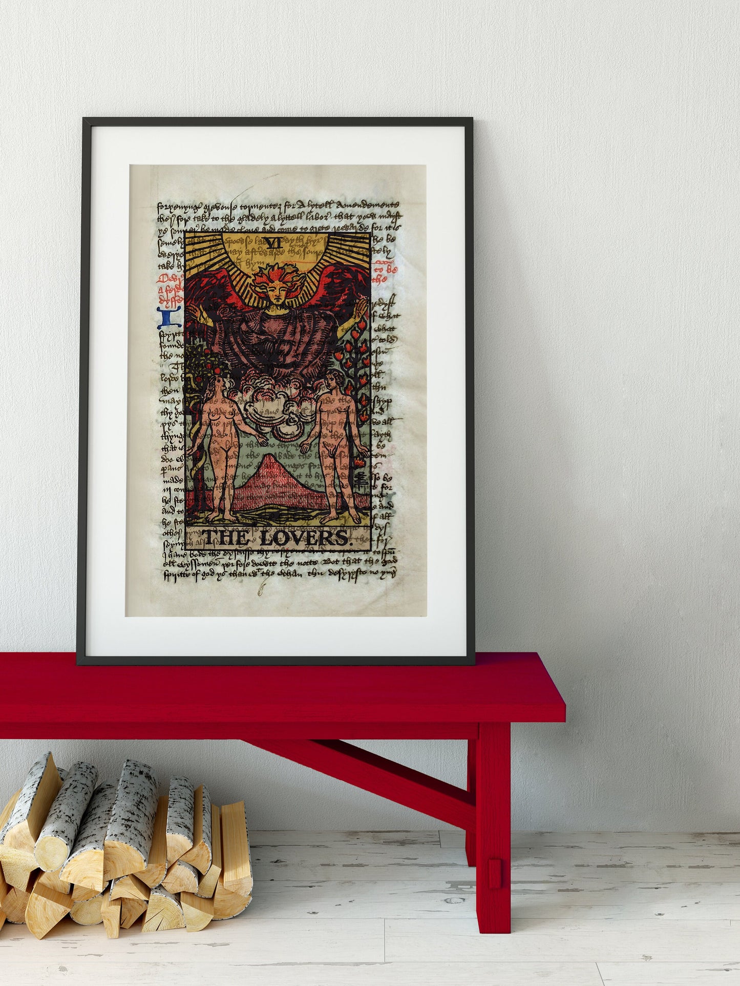 The Lovers - Tarot Card Print - The Lovers Card Poster, No Frame