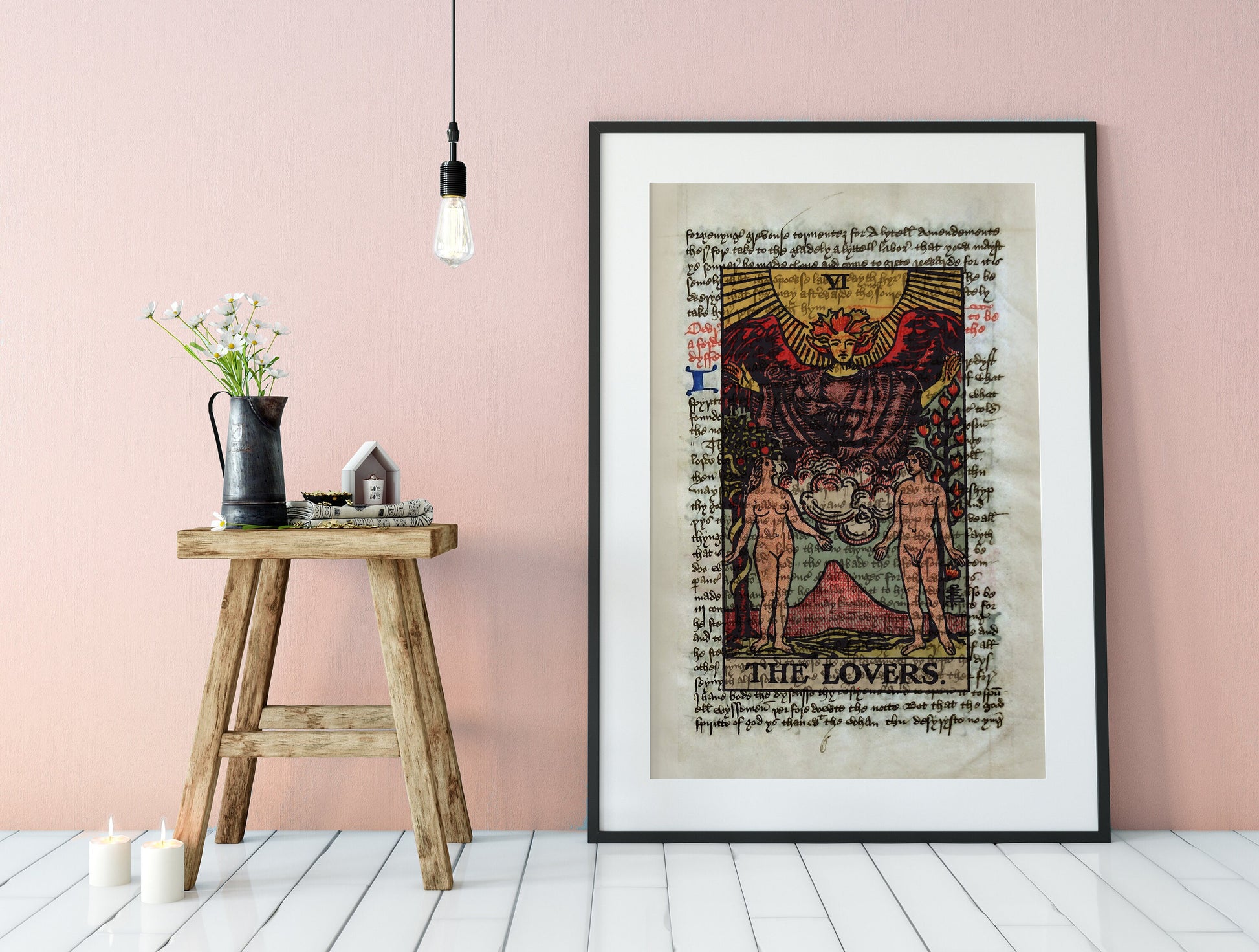 The Lovers - Tarot Card Print - The Lovers Card Poster, No Frame