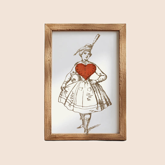 Elegant Vintage Ace of Hearts Playing Card Print Nouveau Poster for Whimsical Home Decor Art by My Store