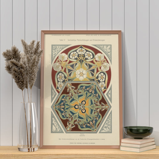Art Nouveau Neutral Mandalas Floral Poster On Premium Archival Matte Fine Art Paper by My Store