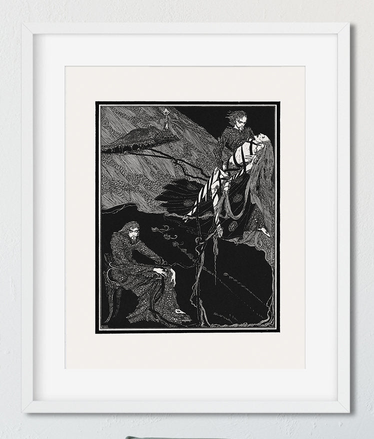 Four Edgar Allen Poe Illustrations Prints Edgar Allen Poe Illustrations Posters Art by Harry Clarke (No Frame)