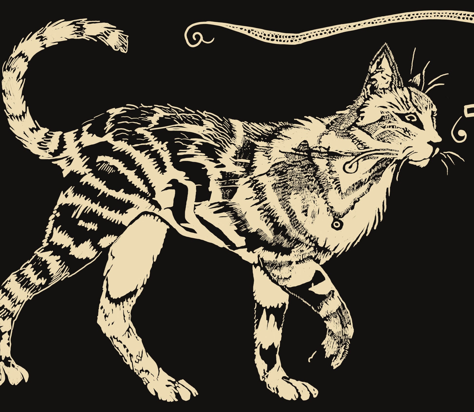 Freya Goddess, Cat Goddess Poster, Hand Drawn Art - Freya Witchy Print, No Frame