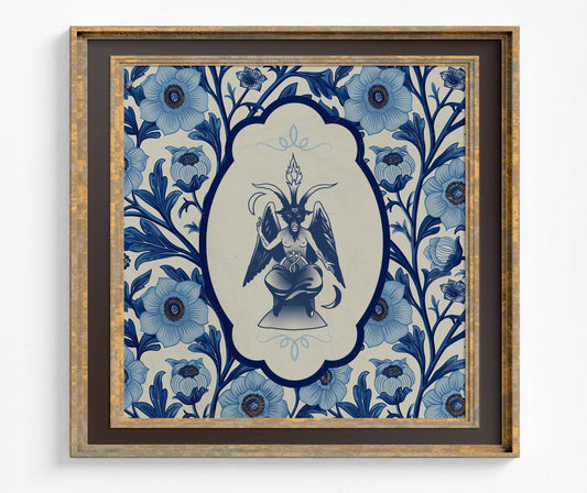 Baphomet Chinoiserie Print - Victorian Art Print (No Frame)