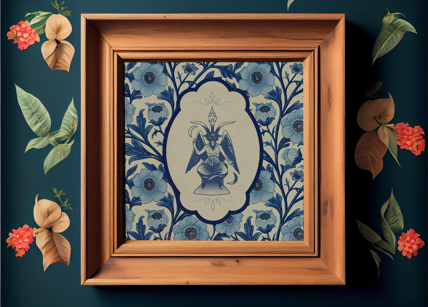Baphomet Chinoiserie Print - Victorian Art Print (No Frame)