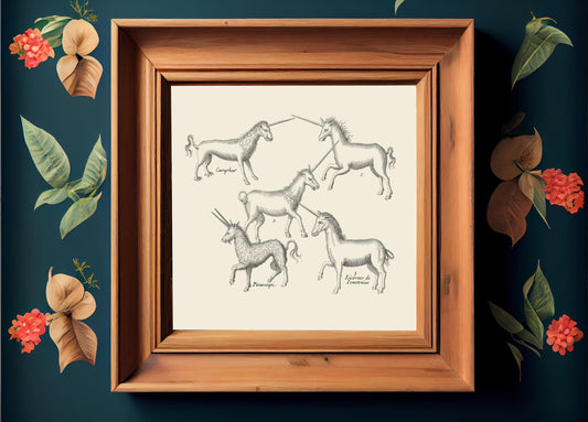 Unicorn illustrations - Minimalist Illustration - Unicorn Art Print (No Frame)