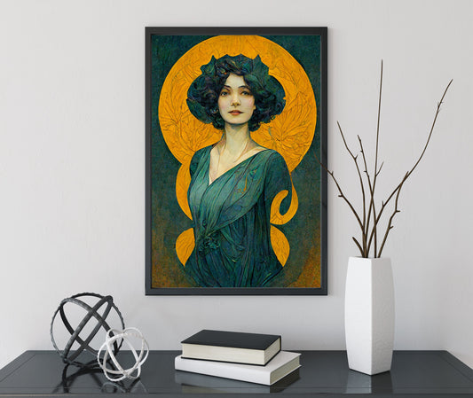 Art Nouveau Goddess Print - Art Nouveau Lady - Vintage Style
