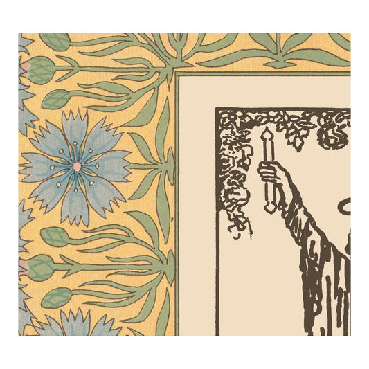 The Magician Print Vintage Shabby Chic Tarot Poster In Vibrant Yellow And Blue Art Print by My Store