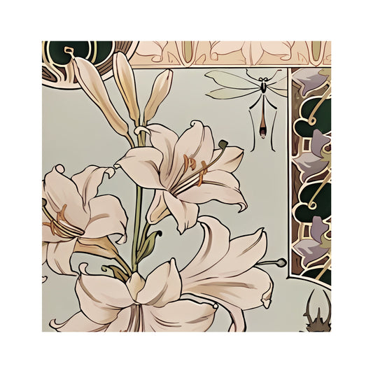 Floral Art Nouveau Print Violets Large Poster by My Store