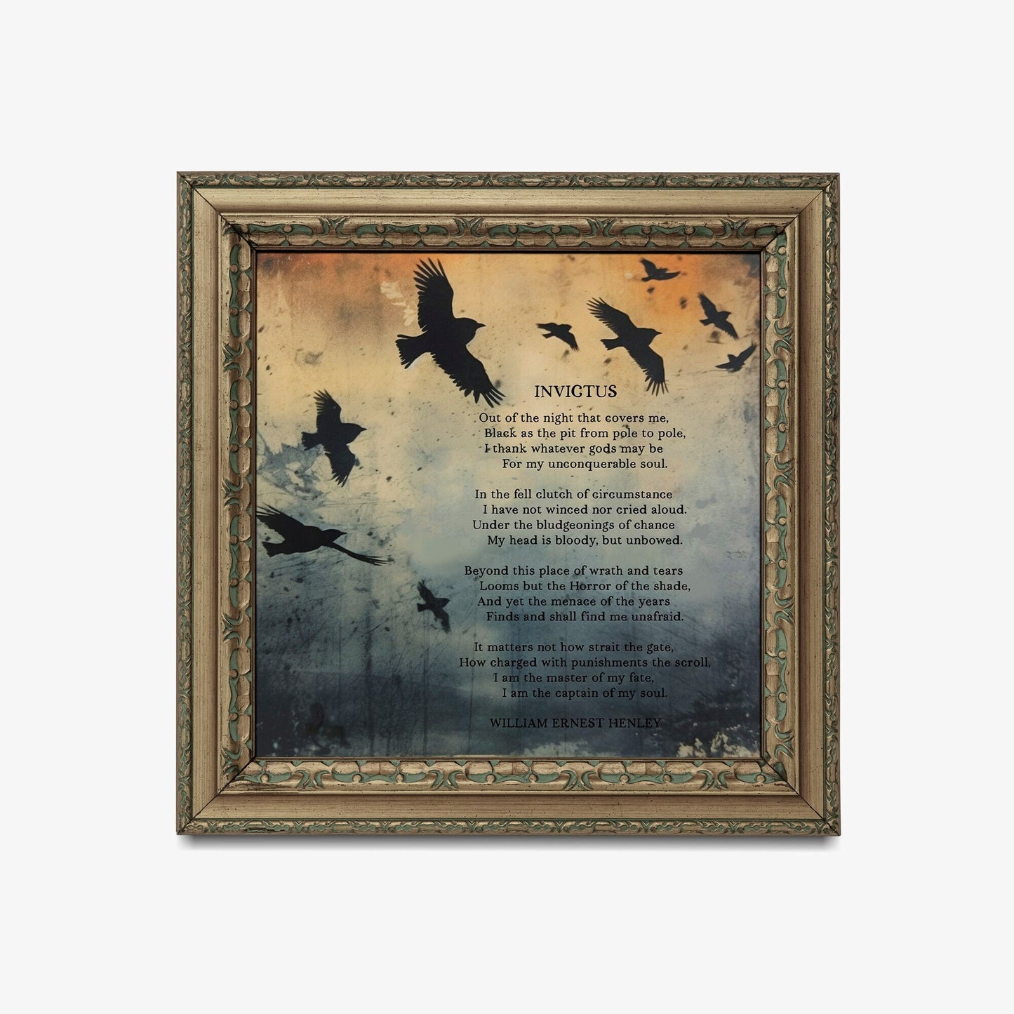 Invictus Poem Print - Art Print - For Your Sacred Space - William Ernest Henley - Literary Wall Art