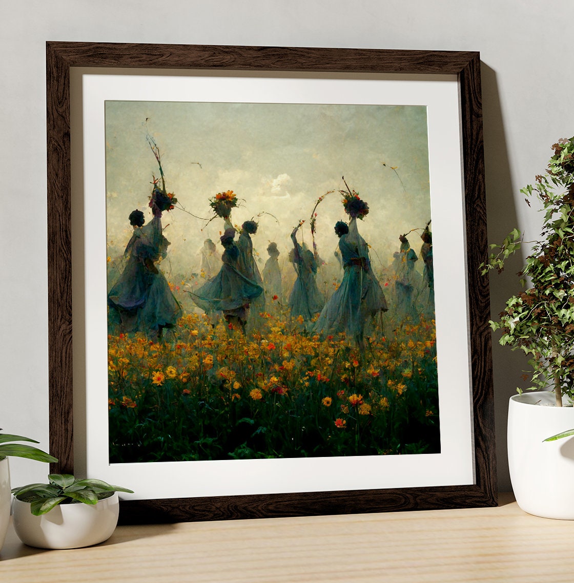 Pagan Goddess - Moon Witch - Surreal Painting of Pagan Festival - For Your Sacred Space