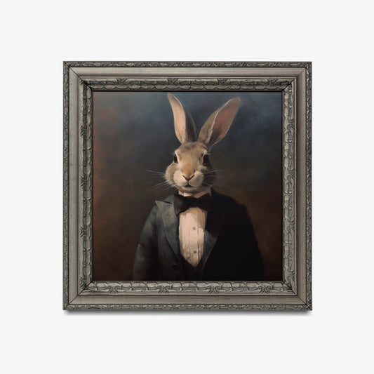 Vintage Rabbit Print Cute Bunny In Clothes Victorian Art Canvas Wall Decor For Living Room Home Display by My Store