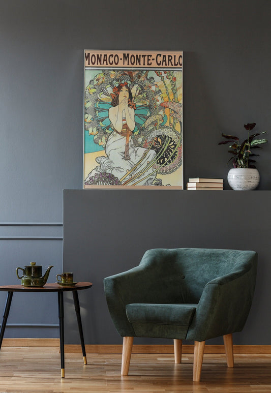 Art Nouveau Monte Carlo Poster - Premium Matte- Mucha Print