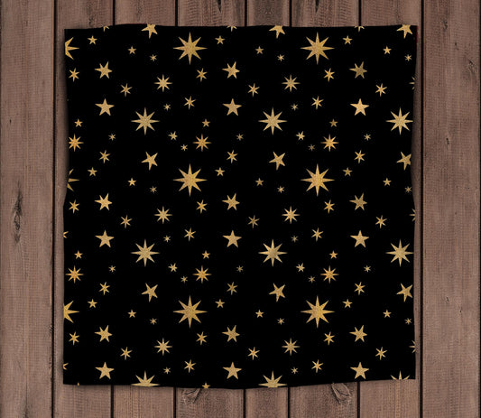 Tarot Altar Cloth - Black and Gold Stars - Cotton option - Velvet Altar Cloth