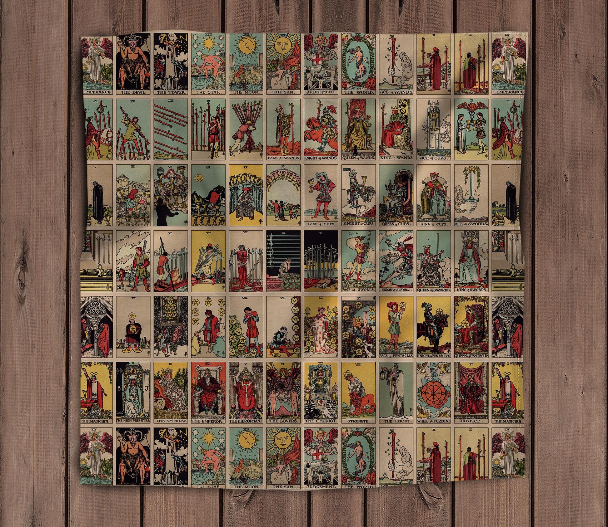 Tarot Altar Cloth - Rider Waite Pattern - Cotton option - Velvet Altar Cloth