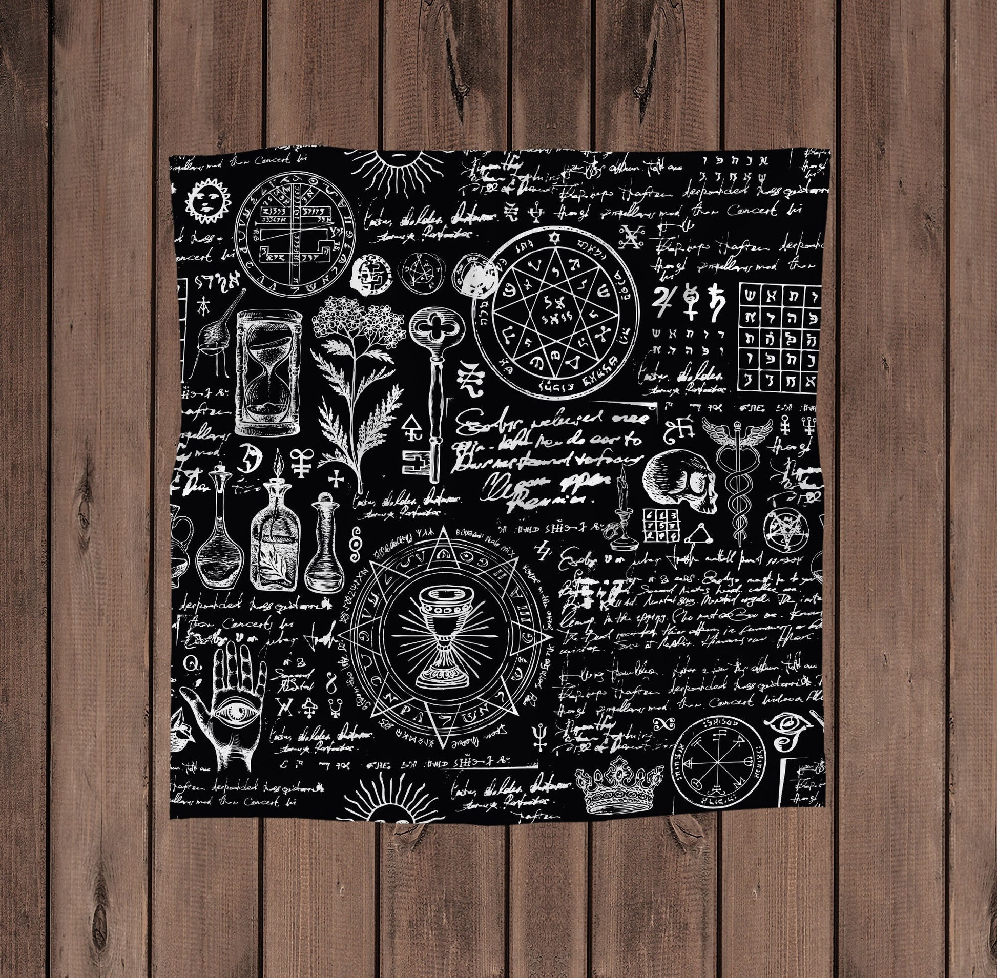 Tarot Altar Cloth - Alchemy Design - Spirit Cloth or Altar Cloth - cotton option