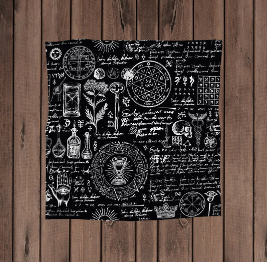 Tarot Altar Cloth Alchemy Design Cotton Spirit Cloth by My Store