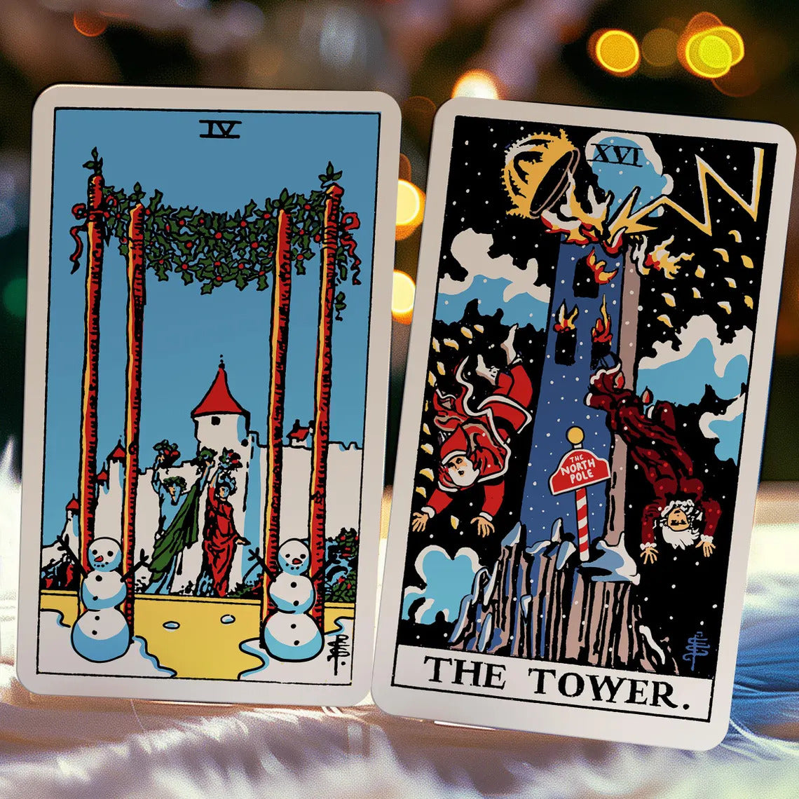 RWS Christmas Tarot Deck with 78 Cards and Box