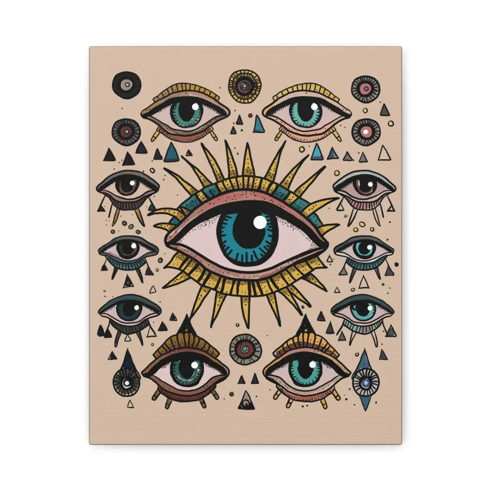 Mystical Eye Wall Art Canvas, Sacred Geometry Decor, Bohemian Room Accent, Spiritual Home Gift, Unique Eye Artwork - DesignBohemian