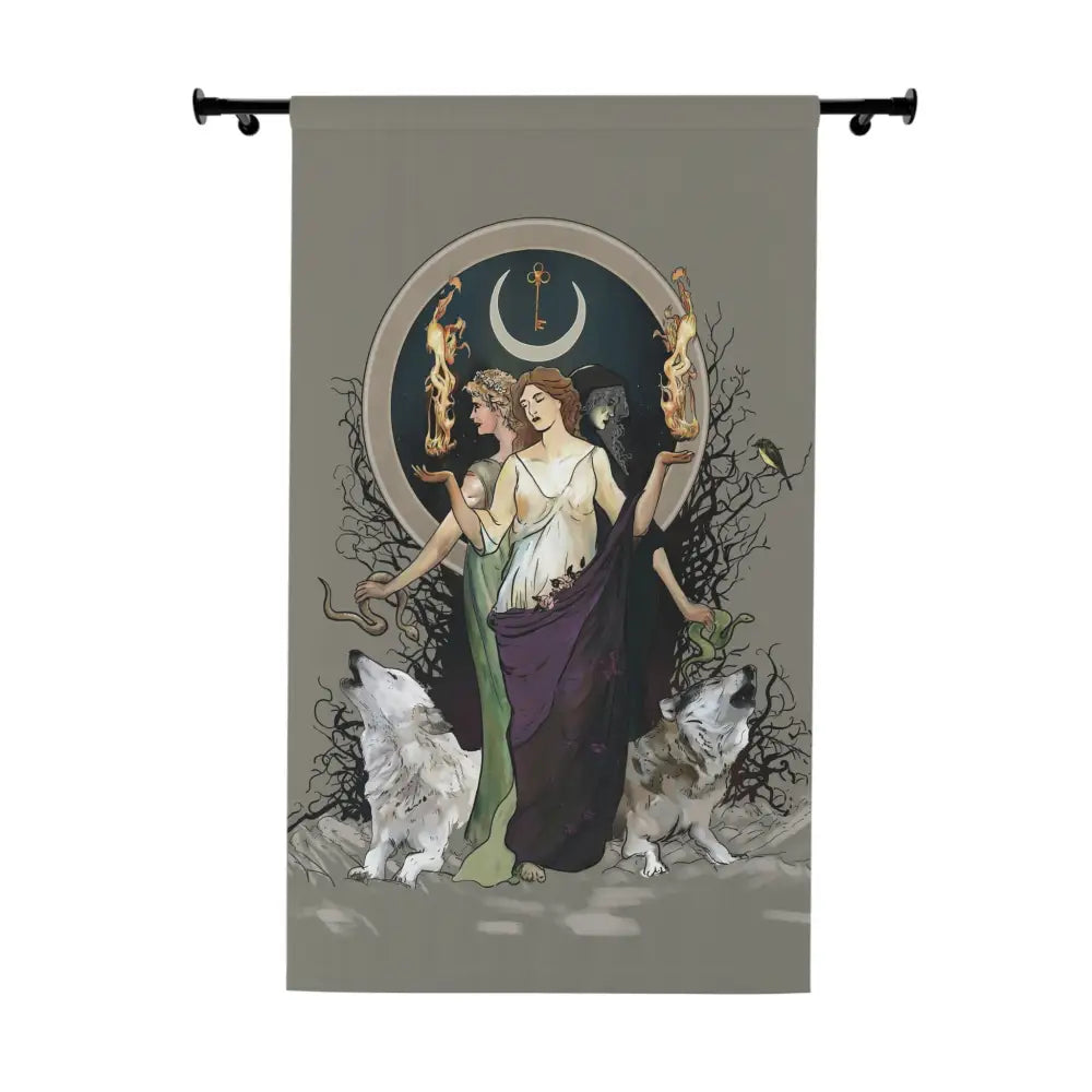 Mystical Goddess Window Curtains, Bohemian Home Décor, Unique Room Divider, Artful Drapes, Witchy Home Accents - DesignBohemian