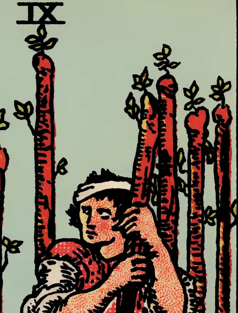 Nine Of Wands Tarot Card Print Poster The Nine Of Wands Card Wall Decor For Tarot Lovers by My Store