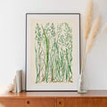 Nouveau Botanical Print Green Minimalist Grass Art by My Store