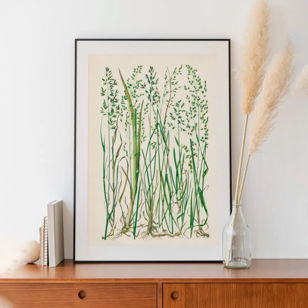 Nouveau Botanical Print Green Minimalist Grass Art by My Store