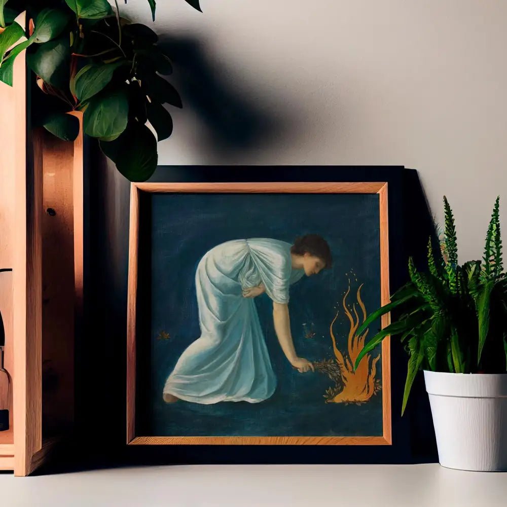 Nouveau Pagan Goddess Fire Surreal Painting For Sacred Space By Edward Jones Fine Art Print by DesignBohemian