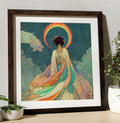 Nouveau Pagan Goddess Rainbow Surreal Painting Premium Archival Print For Sacred Space by My Store