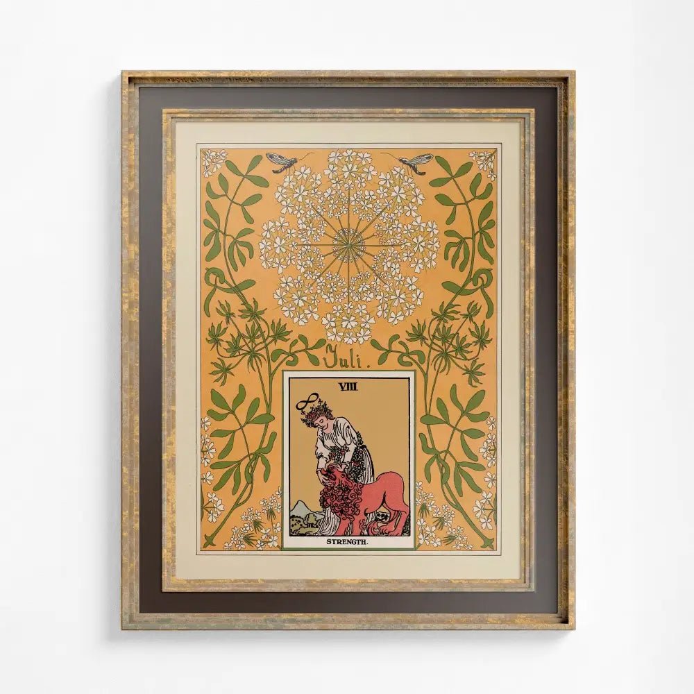 Nouveau Tarot Card Print Strength Vintage Poster by My Store