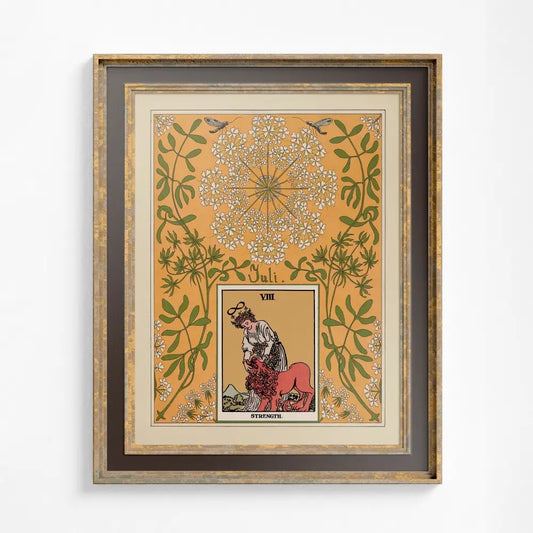 Nouveau Tarot Card Print Strength Vintage Poster by My Store