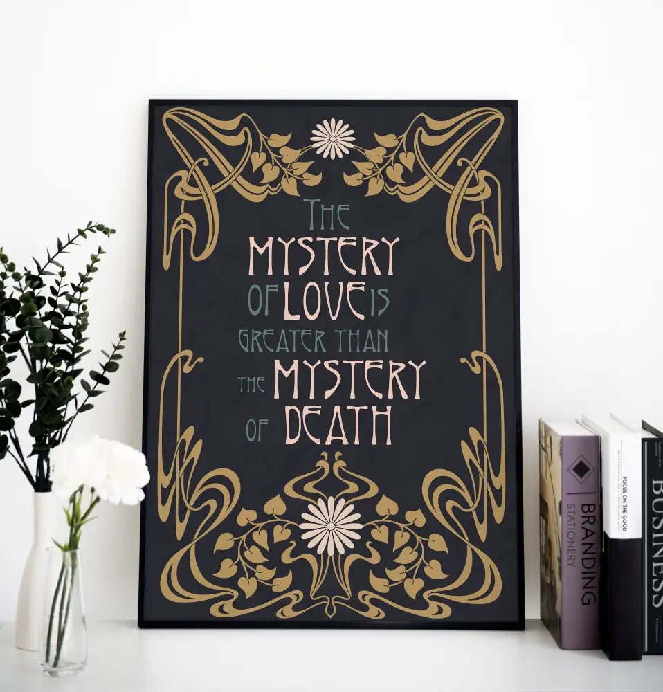 Oscar Wilde Quote Art Poster Navy and Gold Salome Poem by DesignBohemian
