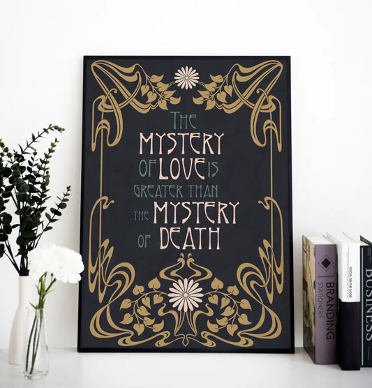 Oscar Wilde Quote Art Poster Navy and Gold Salome Poem by DesignBohemian