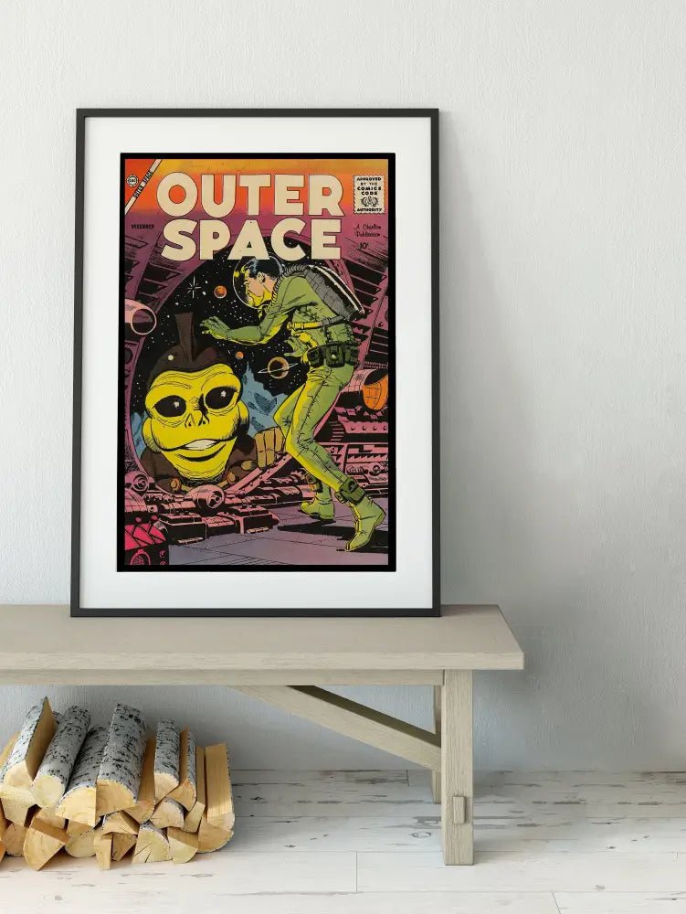 Outer Space Comic Book Cover Poster Vintage Art Print No Frame by My Store
