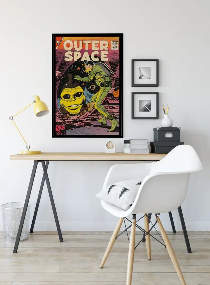 Outer Space Comic Book Cover Poster Vintage Art Print No Frame by My Store