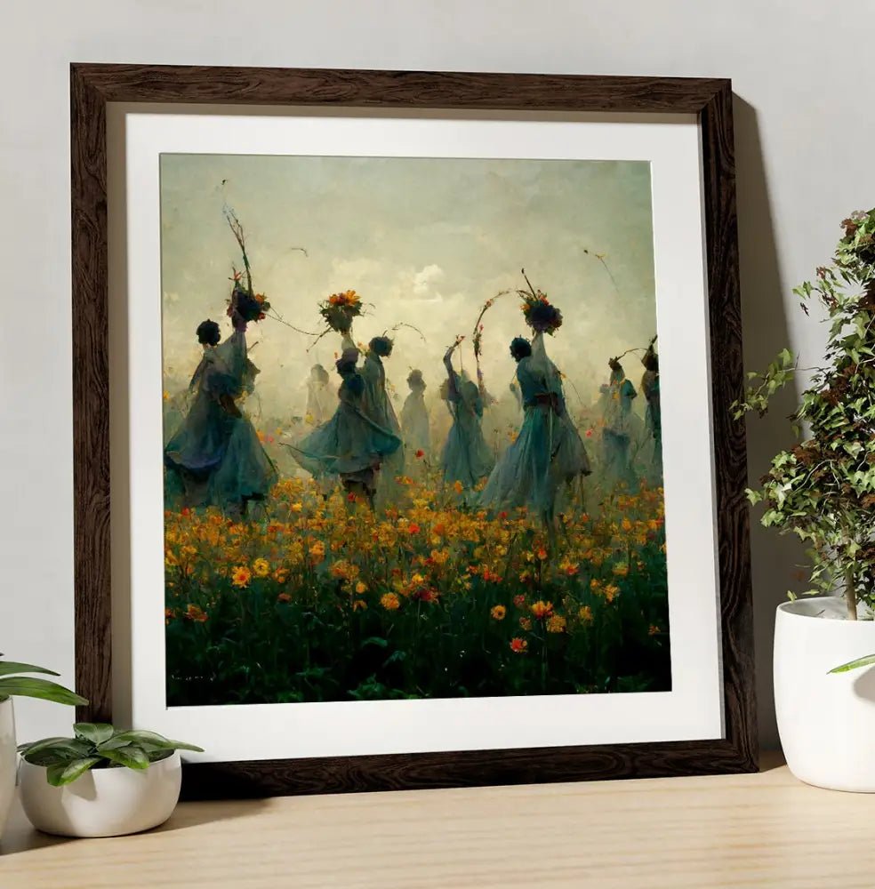 Pagan Goddess Moon Witch Surreal Painting for Sacred Space by My Store