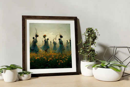 Pagan Goddess Moon Witch Surreal Painting for Sacred Space by My Store