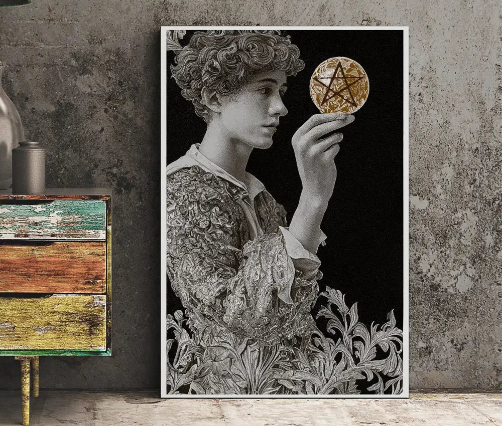 Page of Pentacles Tarot Card Print Poster No Frame Wall Art for Home Decor and Tarot Lovers by My Store