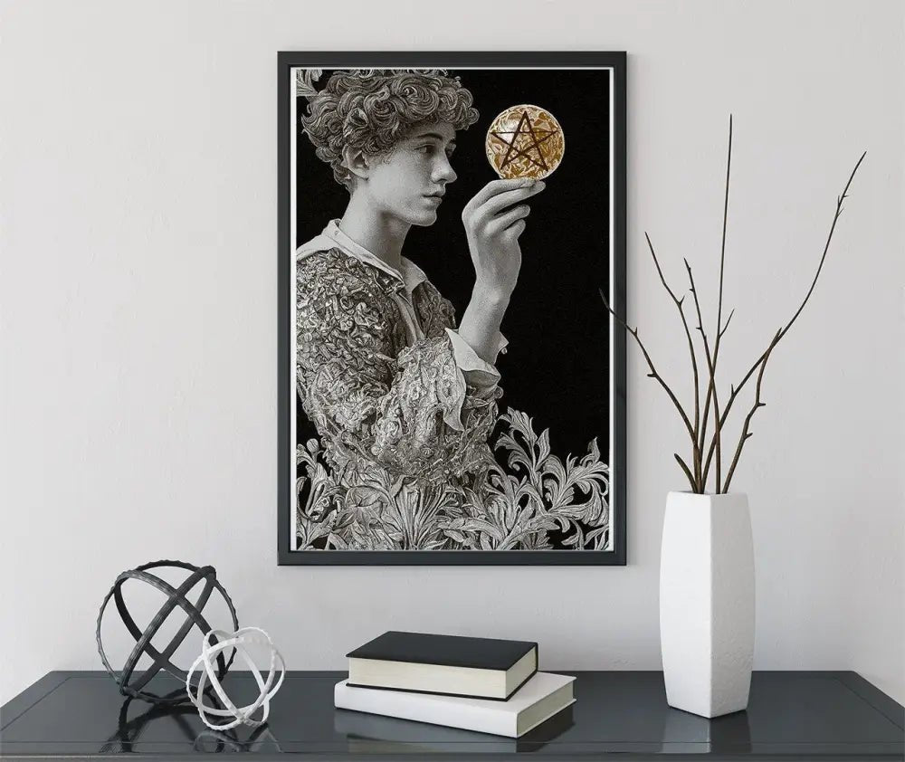 Page of Pentacles Tarot Card Print Poster No Frame Wall Art for Home Decor and Tarot Lovers by My Store
