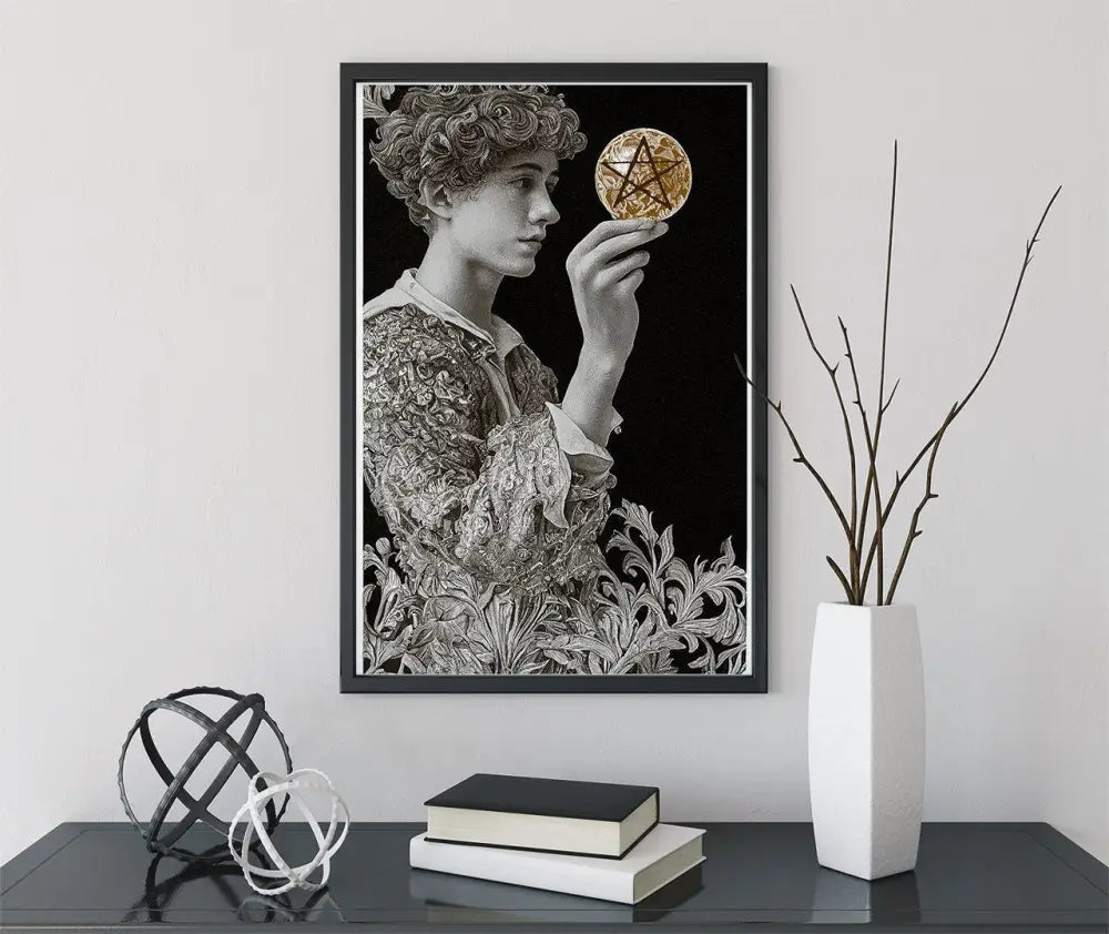 Page of Pentacles Tarot Card Print Poster No Frame Wall Art for Home Decor and Tarot Lovers by My Store