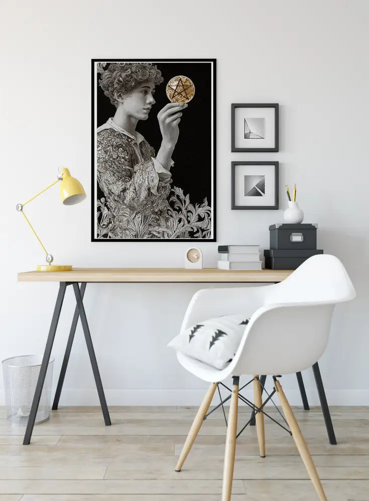 Page of Pentacles Tarot Card Print Poster No Frame Wall Art for Home Decor and Tarot Lovers by My Store
