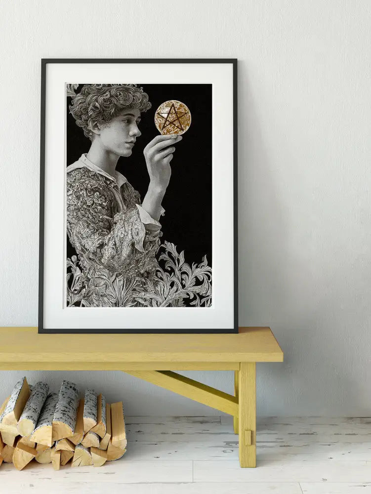 Page of Pentacles Tarot Card Print Poster No Frame Wall Art for Home Decor and Tarot Lovers by My Store
