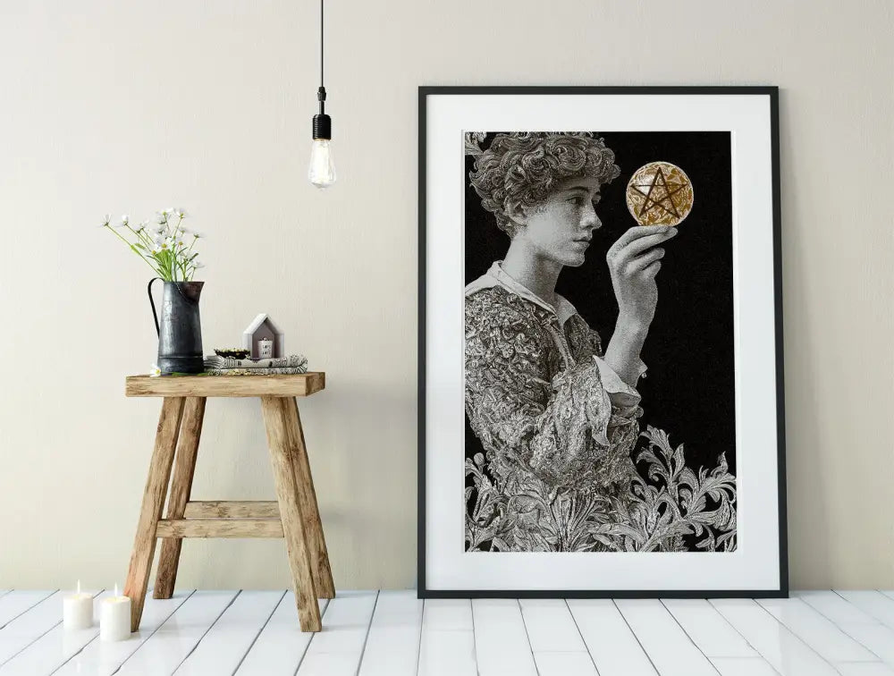 Page of Pentacles Tarot Card Print Poster No Frame Wall Art for Home Decor and Tarot Lovers by My Store