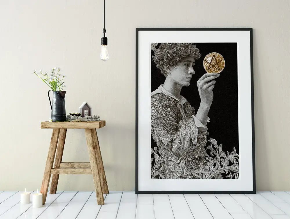 Page of Pentacles Tarot Card Print Poster No Frame Wall Art for Home Decor and Tarot Lovers by My Store