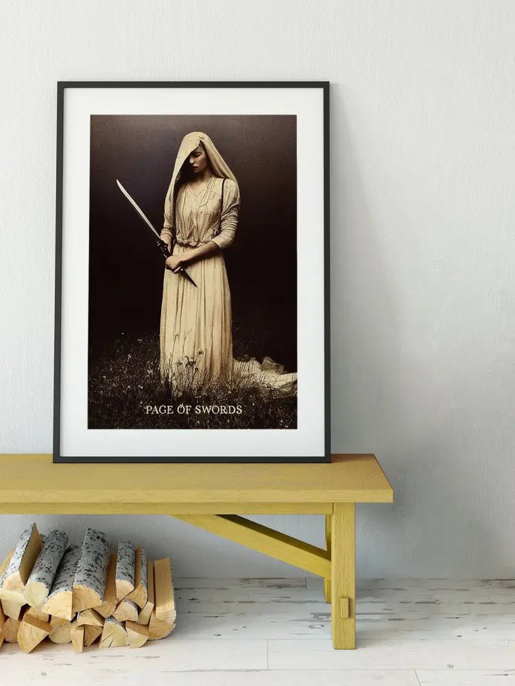 Page Of Swords Bride Of Swords Tarot Poster Green Menagerie by My Store