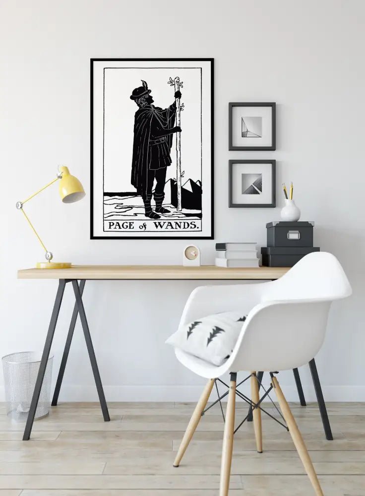 Page Of Wands Tarot Card Print From Green Menagerie Deck Limited Edition Poster Art For Wall Decor by My Store