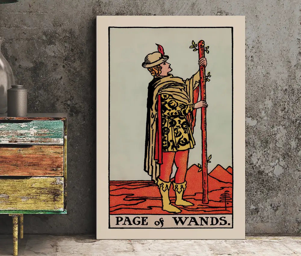 Page Of Wands Tarot Card Print Poster No Frame Art Decor For Mystic Home Or Office by My Store