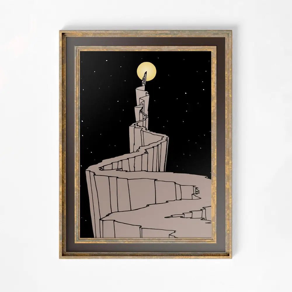Pathway To The Moon Print Bohemian Large Artwork Premium Archival Quality Fine Art Wall Decor by My Store
